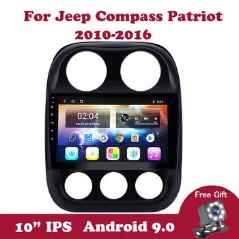 Android 9.0 IPS Ekrānu Auto Radio Jeep Compass Patriots 2010. Gads 2011. Gada 2012. -. Gadam Autoradio Multimediju GPS Spēlētājs DVR Spogulis saites BT
