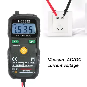 HC8832 Profesionālo LCD Smart Multimetri Ciparu Multimetrs TSV Auto Power Off AC/DC Sprieguma Ammeter Tester Ar lukturīti