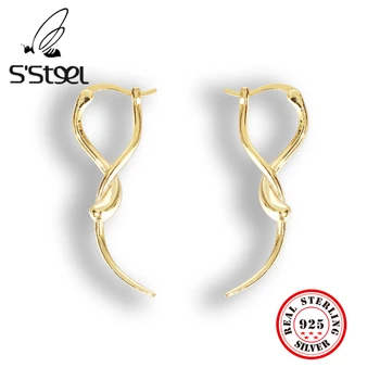 S'STEEL Geomertric Auskari 925 Sterling Sudraba Stīpas Auskari Sievietēm korejas Personalizētu Earings Modes Rotaslietas, Rotaslietas 2020