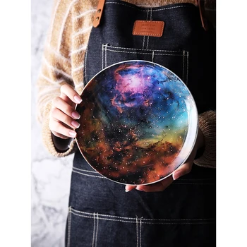 8 collu Zvaigžņotā Visuma Ainavu Vakariņas Plate Set Keramikas Trauki Deserta Kūka Steiks Plāksnes Trauku Virtuvē Dekoru Dinnerware