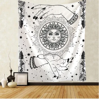 Tarot kartes moon star gobelēns Indijas Mandala HippieTapestry Sienas Karājas Bohēmijas Čigānu Psychedelic Tapiz Maģija Gobelēns