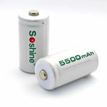 2 gab Soshine C Izmēra Uzlādējamas Baterijas NiMH 5500mAh LR14 UM-2 baterijas Tālvadības pults / Zibspuldzes / Modinātājs
