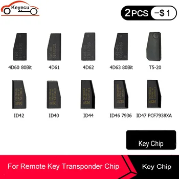 KEYECU 10Pcs/daudz Atstarotāju Automašīnu Čipu Atslēgu 4D60 4D63 80bit 4D61 4D62 ID40 ID42 ID44 ID46 PCF7936 ID47 PCF7938XA T5-ID20 Chip