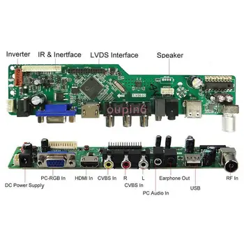 Par B121EW03 V2 VGA AV TV 20pin HDMI USB Modulis Kontrolieris Digitālo Signālu 1 lampas 12.1