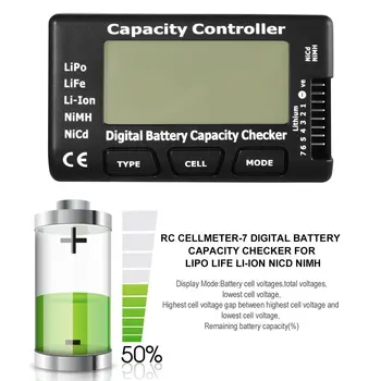 RC CellMeter-7 Ciparu Akumulatora Kapacitāte Pārbaudītājs LiPo Dzīvības Li-ion Nicd, NiMH Akumulatora Sprieguma Testeri Pārbaudot CellMeter7
