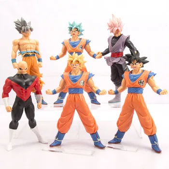 Pvc Dragon Ball Z 6 Sugas, 7 Collu Hand-Made Super Saiyan Saule Goku Jiren Anime Attēls Modelis Rotaļlietas