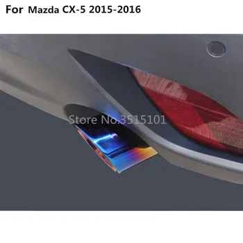 Auto segtu muffler ārpus beigām cauruļu veltīt nerūsējošā tērauda izplūdes padoms asti kontaktligzdas 2gab Priekš Mazda CX-5 CX5 2013 2016