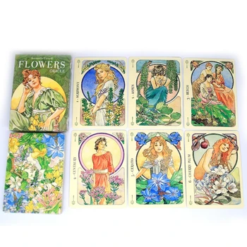 Ziedi Oracle Kartes 38 Kartēm Klāja Tarot Pilnas Angļu Ģimenes Puses Galda Spēle