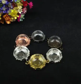 20pcs 15mm mix krāsu puslodē skaidrs pusē apaļa pudele Stikla kupola segumu ziedu bāze, renes, stikla pudelīti, kulons, kaklarota, piederumu,