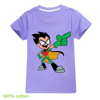 Zēnu un Meiteņu Topi Teen Titans, Go Print Drēbes Toddler Bērniem Īsām Piedurknēm kokvilnas T-krekls Bērnu t-veida Topi 3pcs/Set Apģērbi