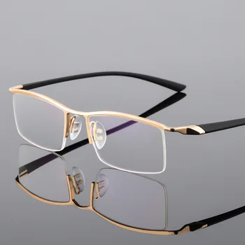 Browline Pusi Loka Metāla Brilles Rāmis Vīriešu Brilles Modes Atdzist Optiskās Brilles Briļļu Receptes P8190