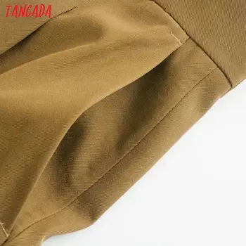 Tangada modes sieviešu cietā uzvalku bikses bikses rāvējslēdzēja kabatām pogas birojs dāma bikses pantalon 5Z181