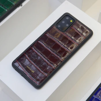 Horologii PIELĀGOTU JŪSU gadījumā Samsung S20 ULTRA PLUS mobilo tālruni gadījumā, itāļu ādas krokodils modelis dropship