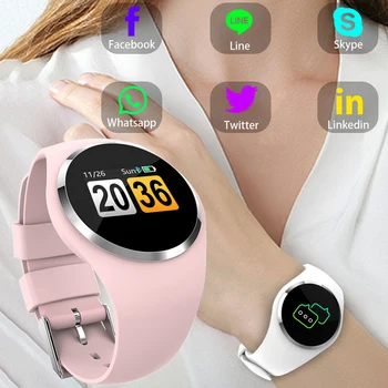 Fitnesa Smart Watch Sievietes Darbojas Sirds Ritma Monitors Asinsspiediens Bluetooth Pedometrs Intelligent Touch Sporta Skatīties Uz Sievieti