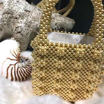 Dizains punktā pērle smagā metāla krelles somā pērles maisiņā, frēzēšana lodziņā totes Vintage soma Sieviešu Top-rokturi, Vairumtirdzniecība