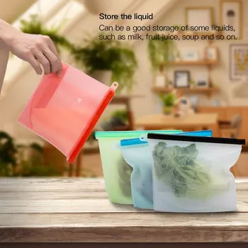 Silikona svaigas uzglabāšanas soma vakuuma noslēgtā pārtikas maisā atkārtoti ražot mājas organizācijas un uzglabāšanas Ledusskapis augļu virtuves