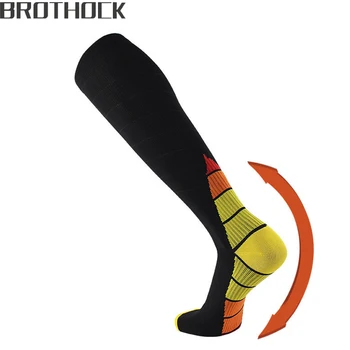 Brothock Āra gaisa spiediens riepās zeķes pieaugušo neilona sporta zeķes jaunu pielāgotu elastību, fitnesa zeķes ceļa kompresijas zeķes