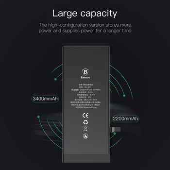 Baseus Akumulators iPhone X Xr Xs Max 8 7 6 s 6s Plus 6plus 7plus 8plus Nomaiņa Batterie Sākotnējā Bateria Par iPhone7 7P 8P