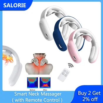 USB Rechargeble Neck Massager Tālu Infrasarkano Apkures Elektrisko Kakla Skriemeļa Massge Ierīci, Fizioterapija Veselības Aprūpes Atpūta