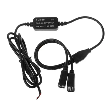 JAUNAS Auto Lādētājs Dual USB Female Plug 12V uz 5V 3A DC LĪDZSTRĀVAS Pārveidotājs DVR