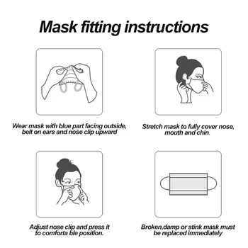 10-100gab Sejas Maska Anti-piesārņojuma Vienreizējās lietošanas Sejas Maskas, 3 Slāņi, neaustu Filtru mondkapjes Mutes, Sejas Maskas mondmasker