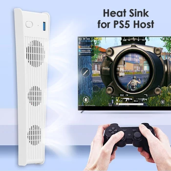 Par PS5 USB Dzesētājs ar 3 Dzesēšanas Ventilatori PlayStation 5 / 5 Digitālā Izdevuma Spēļu Konsoles Aksesuāri Balts