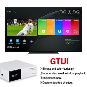 GTMEDIA GTC Satelīta TV Uztvērējs DVB-S2 T2 Satelīta Dekoderi Android TV BOX atbalsta Spānija Eiropā Cline Ccam M3u Set Top Box