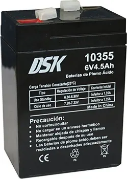 DSK 10355 6V 4,5 Ah svina-skābes akumulators rotaļu automašīnas, bērnu velosipēds, rotaļlietas, lukturi, UPS, signalizācija