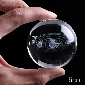 Deli 1GB 6CM Lāzera Iegravēts Saules Sistēmas Bumbu 3D Miniatūrā Planētas Modelis Sfērā Stikla Globuss, Ornamentu, Mājas Dekoru, Dāvanu