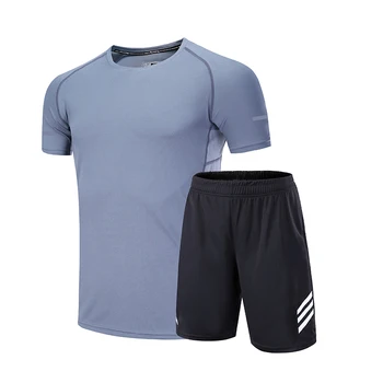 Sporta apģērbs, vīriešu darbojas komplekti sporta tērps vīriešu šorti+t divas-gabals, kas sporta joggers mācību treniņtērpi darbojas sporta