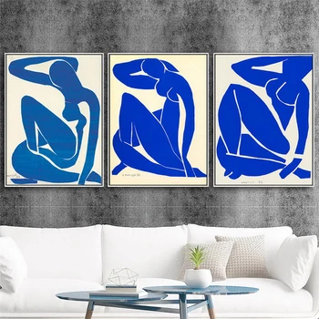 Slavenā Blue Pliks Cavans Glezna, Anrī Matiss Plakāti un Izdrukas Sienas Mākslas Ainu, viesistaba, Mājas Apdare Cuadros