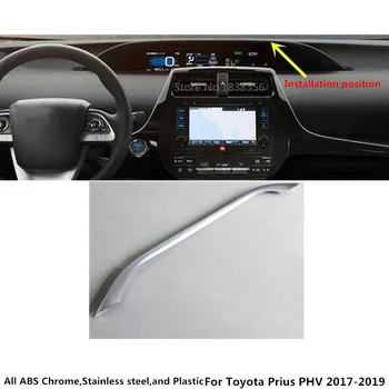 Toyota Prius PHV 2017 2018 2019 auto uzlīme iekšējais vāciņš melns, ABS Chrome vidus konsole kontrole, Auto interjera veidņu paneļu