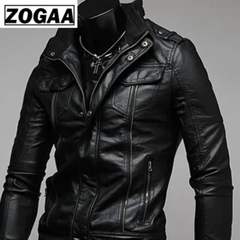 ZOGAA 2020. gadam Karstā Pārdošanas Kungi Jātnieks PU Ādas Jaka Vintage Retro Moto Mākslīgās Punk Ādas Jakas Motociklu Apģērbu, Segas