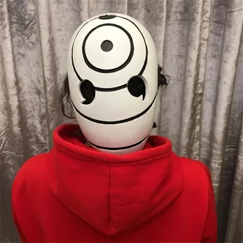 Japānas Anime Naruto Tobi Maskas Cosplay Tērpus, Aksesuārus Uchiha Obito Apelsīnu Sveķu Puse Halloween Masku, Ķiveri Dāvanu