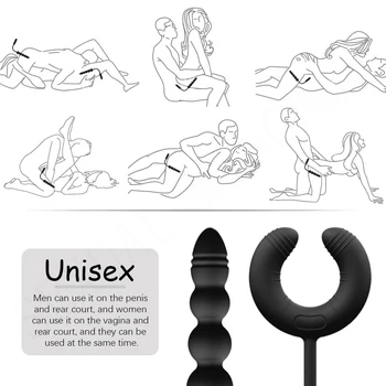 Unisex Vibrators Vīriešu Dzimumlocekļa Gredzens Tālvadības Anālās Lodītes 10 Režīmā Maksts Masturbator G-spot Stimulators Pieaugušo Seksa Rotaļlietas Pāris