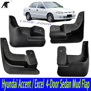 Auto Dubļu Sargi Par Hyundai Accent / Excel 1998 - 2000 4-Durvis Sedans Mudflaps Šļakatu Dubļu Sargi Atloks Dubļusargi Fender Stils