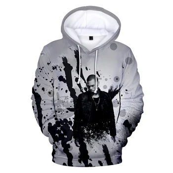 Chris Brown, 3D Hoodies Modes Gadījuma sporta Krekls Vīriešiem, Sievietēm 3D pelēkā vārna Tautas Harajuku Kapuces Džemperis ar garām Piedurknēm Krekli