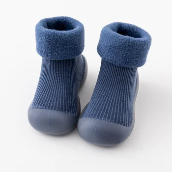 2020 Jaunu bērnu ziemas plus samta biezāka Sniega Zābaki, toddler iekštelpu apavi vidū-tube baby nonsilp Imitācija kašmira zeķes apavi