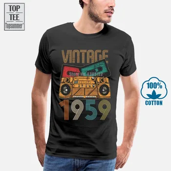 Vintage 1959 T-Krekls Atdzist T Krekls Lielajam T Melns T-Krekls, Forši T-Krekli Lielgabarīta T Krekls Vīriešiem Melnā Tshirt