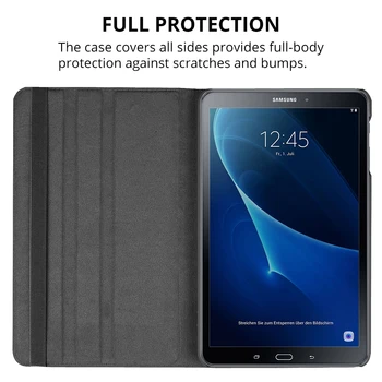 Tablet Case for Samsung Galaxy Tab A6 10.1 2016 T585 T580 SM-T580 T580N PU Ādas 360 Rotējoša Stāvēt Stila Būtiska Gadījumos