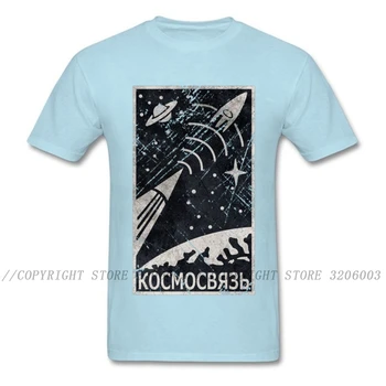 Vīriešu T-krekls Retro Drukas Dizains Vīriešu T Custom CCCP T Krekls Krievijas Kosmosa Raķešu Programmu, Topi un t-veida, Kokvilnas Apģērbu