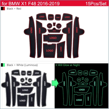 Anti-slip Auto Durvju Gumijas Kausa Spilvenu Slots Mat BMW X1 F48 2016~2017 2018 2019 Karstā Pārdošanas Auto Spilventiņu, Interjera Aksesuāri