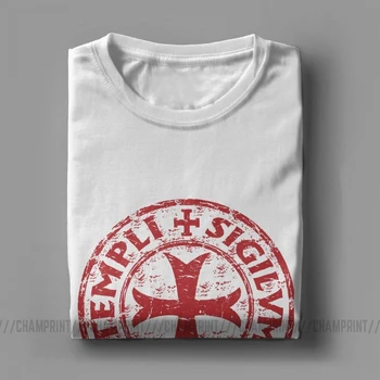 Bruņiniekiem T Krekls Vīriešiem No Kokvilnas Vintage T-Krekls O Kakla Zīmogs Simbolu Kodu Viduslaiku Tee Īsām Piedurknēm Drēbes Plus Izmēra