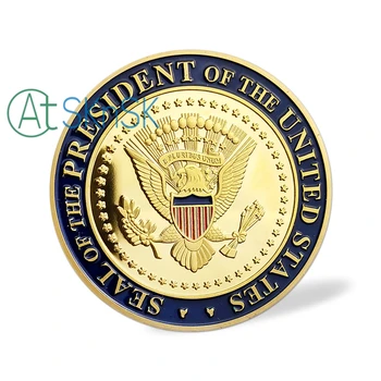 1/3/5/10pcs Zīmogs 45 Prezidenta Amerikas savienotās Valstis Donald Trump Zelta Pārklājumu Monētu Kolekciju, Dāvanas, Suvenīri