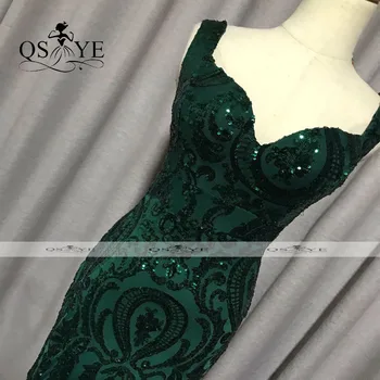 Luksusa Emerald Vakarkleitas Zaļā Sequined Ilgi Sirēna Balles Kleita Spīguļi, Elegants Puse Kleita Mežģīņu Modelis Formālas Kleita Ir 2021.