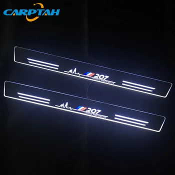 CARPTAH 4GAB Moving LED Auto Daļas, LED Durvju Apmaļu Pretnodiluma Plāksnes Ceļš Dinamisku Streamer gaismu Peugeot 207 2009 - 2013