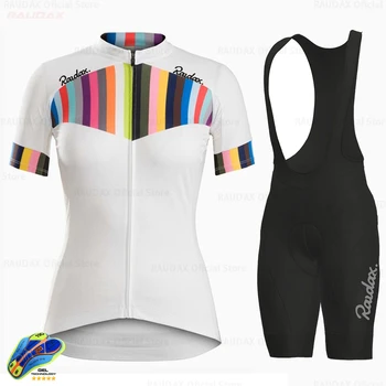 Sievietēm Ar Īsām Piedurknēm Džersija Komplekts 2020. Gadam Raudax Vasaras Ceļu Cikla Apģērbs Āra Pro Komandas Ropa De Ciclismo Mujer Ātri Sauss