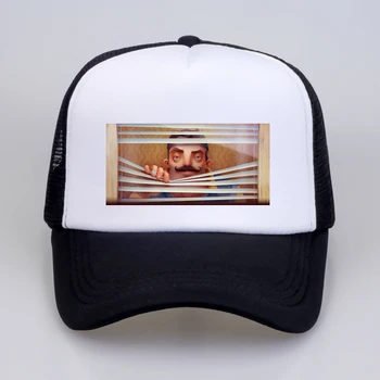 Karikatūra Sveiki Kaimiņš Spēle Modelis Beisbola cepurītes Fani Klp Atdzist Vasaras Acs Neto Trucker Cepures Cepure Snapback