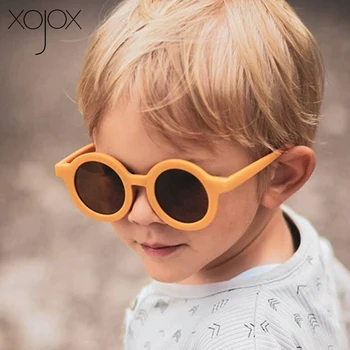 XojoX Vintage Kārta Bērniem Saulesbrilles Modes Zēni Meitenes Āra Ēnā Briļļu Dekoratīvās Bērnu Saules Brilles UV400