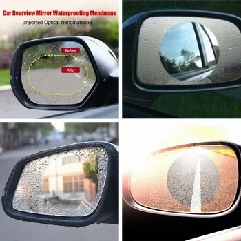 2gab Auto Atpakaļskata Spogulī, ar aizsargplēvi Anti Miglas Skaidrs, Ūdensnecaurlaidīgs Atpakaļskata Spogulis Aizsardzības Mīkstā Plēve, Auto Piederumi